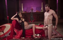 Pregnant Goddess anal toys slave man